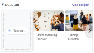 diensten of producten google business